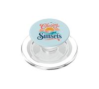 Persiguiendo Puestas de Sol, Estilo Retro, Playa y Ambiente costero PopSockets PopGrip para MagSafe