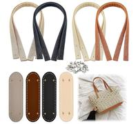 Persiiious 12 fond de sac à crocheter, 11.81 × 3.93" Fond de Sac à Crocheter Set, Fond De Sac à Crocheter En Cuir PU, Base Sac Crochet Avec Rivets, Pour Faire des Accessoires De Sac DIY