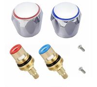 Persiiious 6 Piezas Válvula de Grifo, 1/2" Cabezal Ceramico Reemplazo, Cabezal Ceramico Reemplazo Cartucho, Para Grifos Agua Caliente y Fría, Antigoteo Duradera Para Baño, Cocina, Lavabo, Ducha