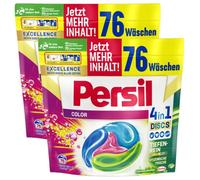 Persil Color 4 en 1 DISCS, 152 (2 x 76 lavados), detergente de color con tecnología Deep Pure Plus para colores brillantes, 92% ingredientes biodegradables*