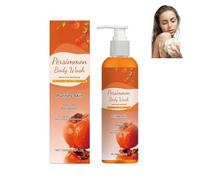 Persimmon Body Wash Kaki Gel de ducha contra el olor corporal, jabón natural como desodorante para el olor de edad y pies sudorosos, antebrazo y zona íntima, limpiador con extracto de caqui y aloe