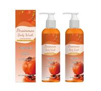 Persimmon Body Wash Kaki Gel de ducha contra el olor corporal, jabón natural como desodorante para el olor de edad y pies sudorosos, antebrazo y zona íntima, limpiador con extracto de caqui y aloe