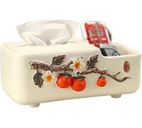 Persimmon-patterned Ceramic Tissue Box Lid Stylish Storage For Home Living Room Décor