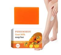Persimmon Soap Bar | Anti-Odor Perrsimmon Goats Milk Cleanerr | Bodyy & Odour Control - Handmade Cleaner Bar | Soapp Body Odorr Removal for Women & Men, Deep Cleasing Bath Wash