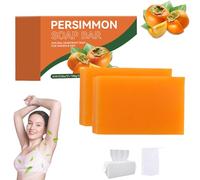 Persimmon Soap, Kakishibu Persimmon Deodorizing Soap, Brightening & Moisturizing Deodorant Body with Green Tea Extract, Odor Control for Body For for Men & Women (2pcs)