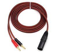 Persistence Cable de altavoz XLR a Banana, XLR macho de 3 pines a conectores banana duales, cable de audio chapado en de 4 mm a XLR3 Pro HiFi