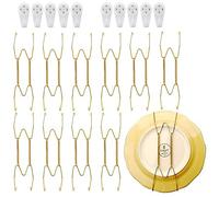 Persistence Colgadores de Placa de Acero Inoxidable para, de Placas Decorativas Compatibles Soporte de ExhibicióN de Platos con 10 Piezas de Pared