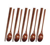 Persistence Juego de cucharas y palillos de madera de teca, cucharas antiadherentes, cucharadita de sopa para utensilios de cocina