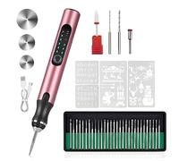 Persistence Máquina de grabado recargable, máquina de grabado inalámbrica con 37 brocas, grabador DIY para tallar madera, vidrio y piedra