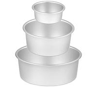 Persistence Molde para Pasteles, Juego de Aluminio Antiadherente y una Prueba de Fugas, para Pasteles de 4, 6 y 8 Pulgadas, Plateado