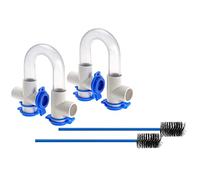 Persistence Paquete de 2 trampas de condensado estándar de 3/4 pulgadas con cepillo de limpieza de 16 pulgadas, trampa en U transparente de PVC para sistemas HVAC, aire acondicionado