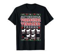 Persistente Yorkshire Terrier Trucos Perro Feo Feliz Navidad Camiseta