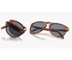 Persol 0PO714SM 54 096/56 El Plegable Steve McQueen-Tierra De Siena Azul Claro