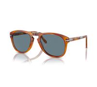 Persol Hombre Sunglass PO0714SM 714SM - Steve McQueen - Color del Marco: Habana Claro, Color de la Lente: Cristal Azul