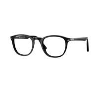 Persol Hombre PO3143V 95 Monturas ópticas Acetato Negro Transparente Redonda Normal