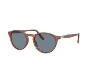 Persol Hombre Sunglass PO3092SM - Color del Marco: Terra Di Siena, Color de la Lente: Azul Claro