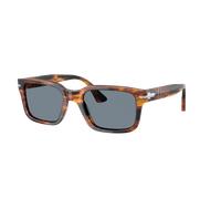 Persol Hombre Sunglass PO3272S - Color del Marco: Striped Black & Brown, Color de la Lente: Azul Claro