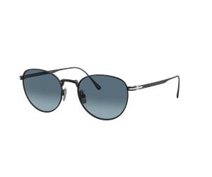 Persol Hombre Sunglass PO5002ST - Color del Marco: Negro Mate, Color de la Lente: Azul Degradado
