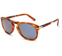 Persol PO0714SM Steve McQueen - Gafas de sol estilo aviador, Havana clara/azul, 54 mm