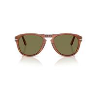 Persol Po0714sm Steve Mcqueen - Gafas de sol estilo aviador para hombre, Terra Di Siena/Verde Polarizado, 54 mm