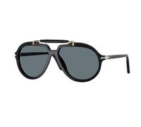 Persol Unisex Persol PO0202S 95/3R Gafas de sol Acetato Negro Azul Cuadrada Polarizado