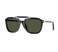 Persol Unisex Persol PO0203S 95/31 Gafas de sol Acetato Negro Verde Cuadrada Normal