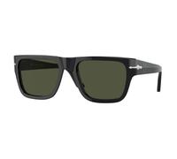 Persol Unisex Persol PO3348S 95/31 Gafas de sol Acetato Negro Verde Cuadrada Normal