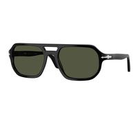 Persol Gafas de sol unisex Po3393s Guido cuadradas, Negro/Verde, 56 mm
