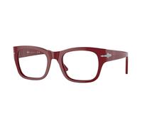 Persol Unisex PO3297V 1172 Monturas ópticas Acetato Rojo Transparente Cuadrada Normal