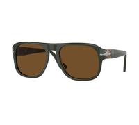 Persol Unisex PO3310S JEAN 119057 Gafas de sol Acetato Verde Marrón Cuadrada Polarizado