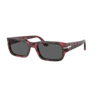 Persol Unisex Sunglass Adrien - Color del Marco: Habana Rojo, Color de la Lente: Gris Oscuro