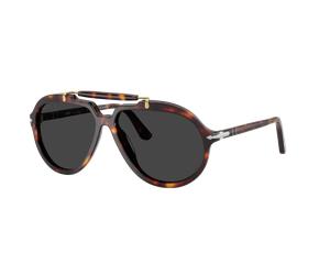 Persol Unisex Sunglass PO0202S - Senna Series - Color del Marco: Habana, Color de la Lente: Polarizadas negro