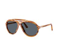 Persol Unisex Sunglass PO0202S - Senna Series - Color del Marco: Marrón a Rayas, Color de la Lente: Azul