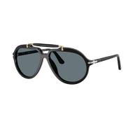 Persol Unisex Sunglass PO0202S - Senna Series - Color del Marco: Negro, Color de la Lente: Polarizadas azul oscuro
