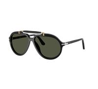 Persol Unisex Sunglass PO0202S - Senna Series - Color del Marco: Negro, Color de la Lente: Verde