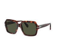 Persol Unisex Sunglass PO0581S - Color del Marco: Habana, Color de la Lente: Verde