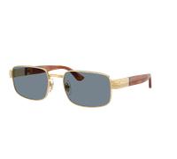 Persol Unisex Sunglass PO1022S - Color del Marco: Oro, Color de la Lente: Azul Claro