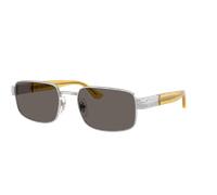 Persol Unisex Sunglass PO1022S - Color del Marco: Plateado, Color de la Lente: Gris Oscuro