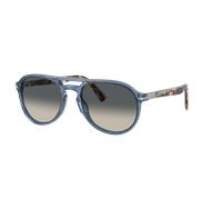 Persol Unisex Sunglass PO3235S - Color del Marco: Azul Marino Transparente, Color de la Lente: Gris claro y gris oscuro degradado