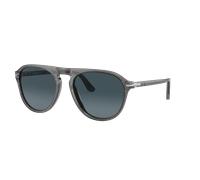Persol Unisex Sunglass PO3302S - Color del Marco: Gris Transparente, Color de la Lente: Light Blue Gradient Dark Blue Polar