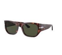 Persol Unisex Sunglass PO3308S - Color del Marco: Habana, Color de la Lente: Verde
