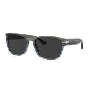 Persol Unisex Sunglass PO3341S - Color del Marco: Gris de rayas degradado a azul, Color de la Lente: Polar Gris Oscuro