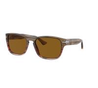 Persol Unisex Sunglass PO3341S - Color del Marco: Marrón con rayas degradado a rojo, Color de la Lente: Marrón