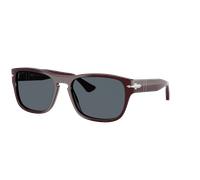 Persol Unisex Sunglass PO3341S - Color del Marco: Opalino y rojo burdeos, Color de la Lente: Azul