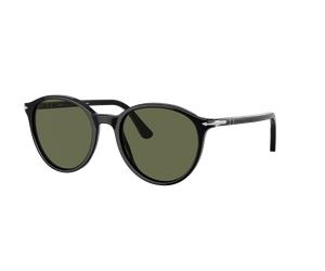Persol Unisex Sunglass PO3350S - Color del Marco: Negro, Color de la Lente: Polarized Verde