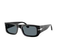 Persol Unisex Sunglass PO3362S - Color del Marco: Negro, Color de la Lente: Polarizadas azul oscuro
