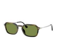 Persol Unisex Sunglass PO3381S - Color del Marco: Striped Black & Olive Green, Color de la Lente: Verde