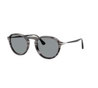 Persol Unisex Sunglass PO3383S - Color del Marco: Striped Black & Grey, Color de la Lente: Azul