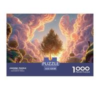 Person Walking on The Road 1000 Pcs Papel Ecológico Rompecabezas Fairy Tale Town Imposible, Difícil Juego Familiar Puzzle Juego De Desafío Difícil 52x38cm/1000pcs