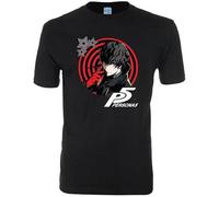Persona 5 Joker Black Anime Manga New Unisex 100% Cotton Short-Sleeve T-Shirts XXXL